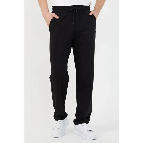 Dewberry 82904 Straight Leg Relaxed Cut Mens Sweatpant-BLACK