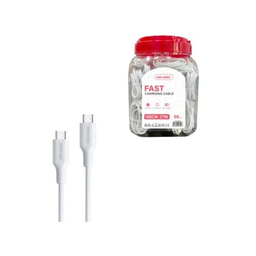  Ven Dens USB kabl VD-DCR 05 Type C na Type C 60W 1m 1/50 kom. BELI Slike