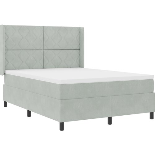 vidaXL Box Spring postelja z vzmetnico svetlo siva 160x200 cm žamet, (22050273) Cene