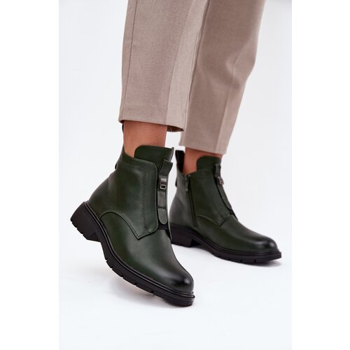 Boto Insulated Women's Boots with Zipper with Decorative Detail Dark Green Roselle Cene