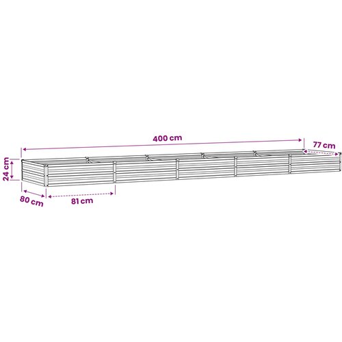  Povi&amp;scaron;eni vrtni krevet Drvena smeđa 400 x 80 x 24 cm Slike