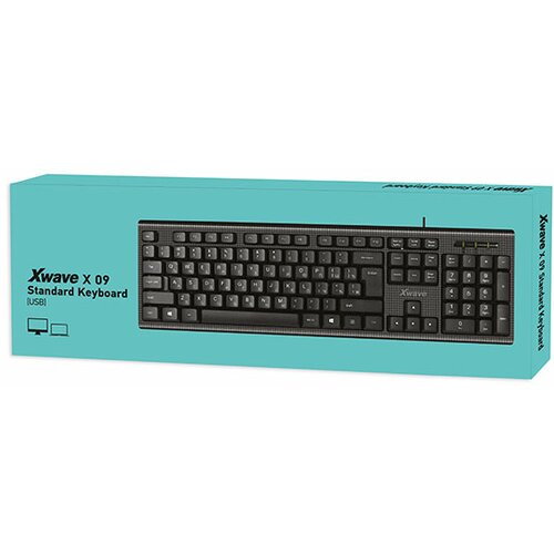 Xwave X 09 Tastatura USB,USA slova+ćirilična slova,crna Slike