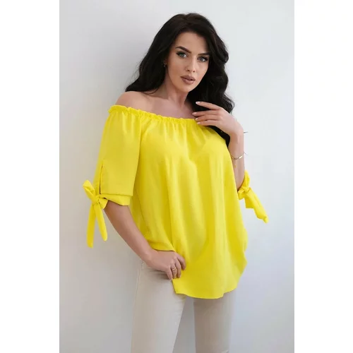Kesi Spanish blouse with a tie on the sleeve yellow