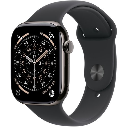 Apple Watch Series 11&nbsp;GPS + Cellular 46mm&nbsp;Slate Titanium Case with Black Sport Band - S/M, (5000011475) Cene