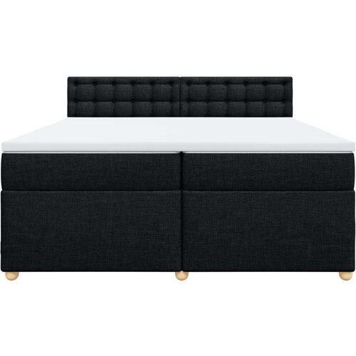 VidaXL Krevet s oprugama i madracem crni 200x200 cm od tkanine Slike