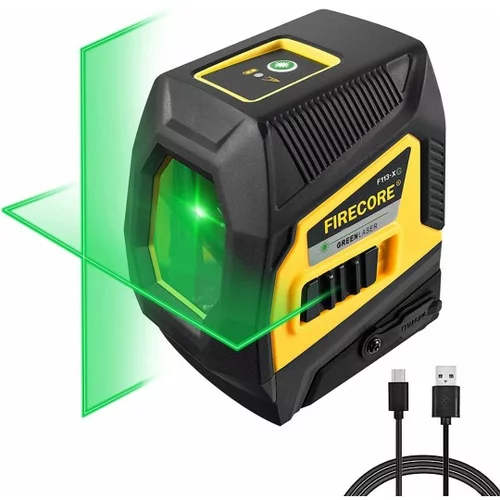  F113G križni zeleni laserski nivelir z akumulatorjem