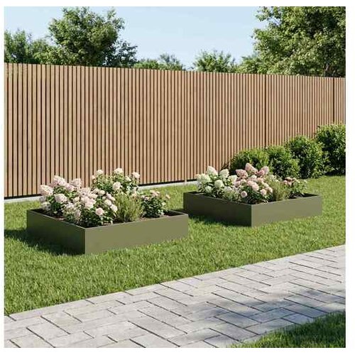 vidaXL Vrtna saksija 2 kom. Maslinastozelena 80 x 80 x 20 cm - Maslinastozelena 80 x 80 x 20 cm 2 Cene