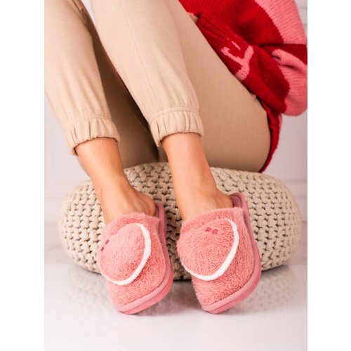 SHELOVET Pink women&amp;#039;s slippers with heart Slike