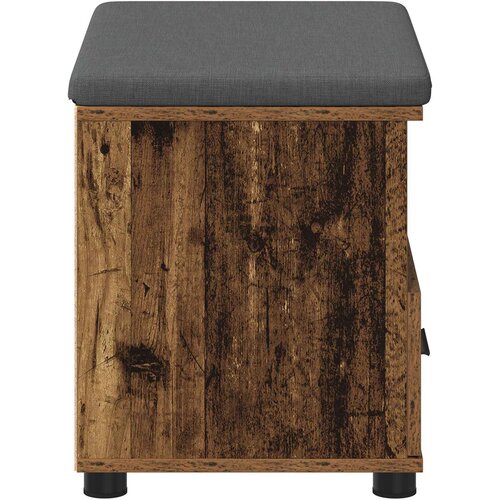  Klupa za hodnik s jastukom s policom Staro drvo 60 x 38 x 46 cm Slike