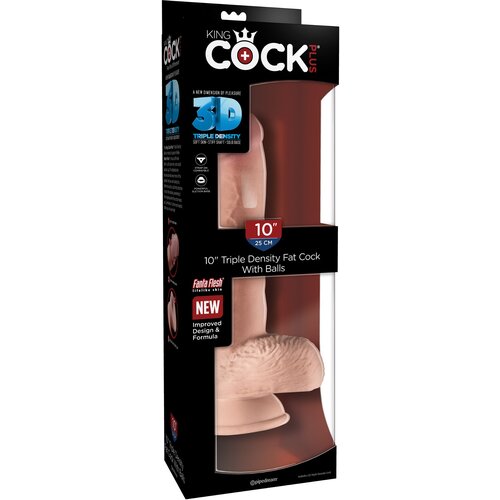 KING COCK PLUS dildo triple density fat with balls 10 Cene