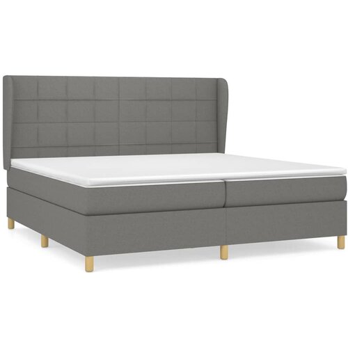 VidaXL Box spring postelja z vzmetnico temno siva 200x200 cm blago, (20761165) Slike