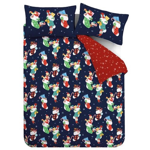 Catherine Lansfield Crvena/plava dječja posteljina za dječji krevetić 120x150 cm Christmas Elves – Cijene