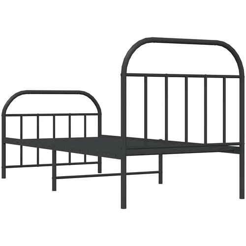  okvir kreveta uzglavlje i podnožje crni 90x190 cm Slike