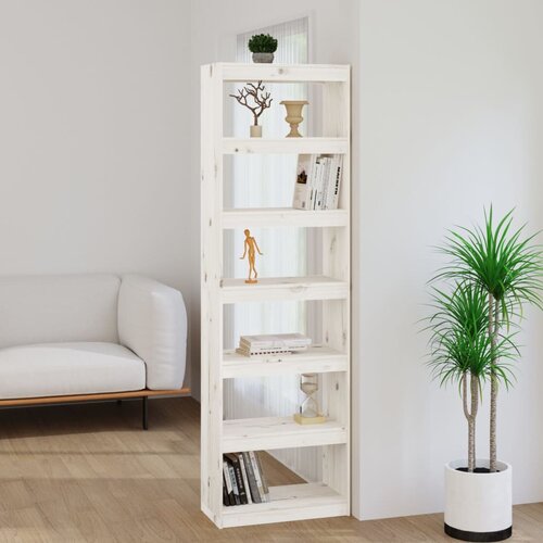 Furnova Knjižna omara/pregrada bela 60x30x199,5 cm trdna borovina, (21950983) Slike