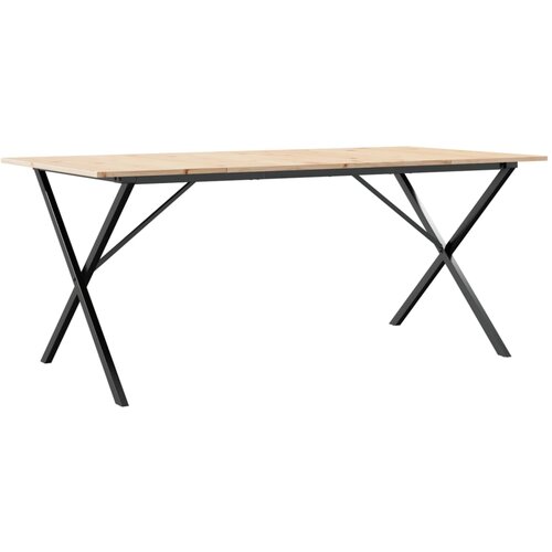 Maison Chic Jedilna miza - Kuhinjska miza - Jedilni stol X okvir 180x90x75 cm trdna borovina lito železo, (21714874) Cene