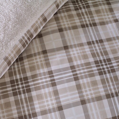 Catherine Lansfield Smeđa posteljina za bračni krevet od sherpa flisa 200x200 cm Cosy Sherpa Check &amp;ndash; Slike
