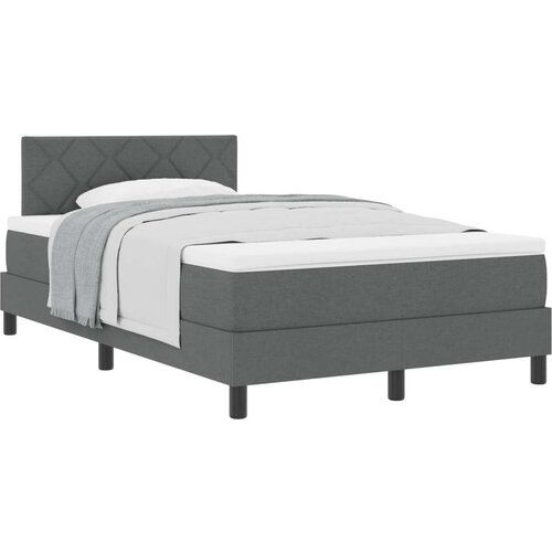 vidaXL postelja s vzmetnico temno siva 120x190 cm tkanina Cene