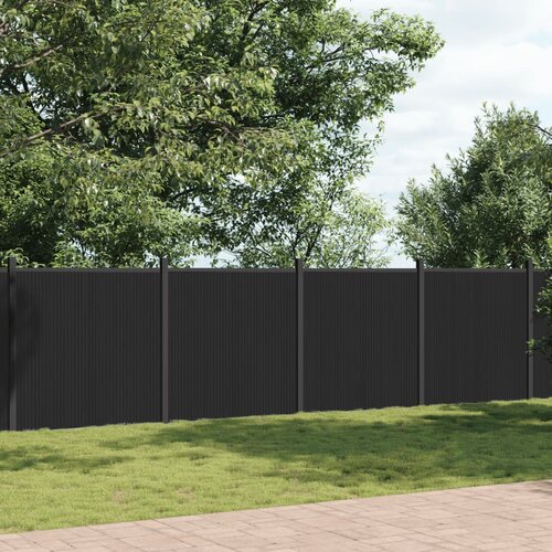 VidaXL Ograjni panel siv 699x186 WPC Slike