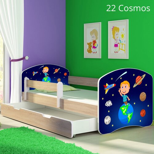  Dječji krevet ACMA s motivom, bočna sonoma + ladica 140x70 cm 22 Cosmos Cijene