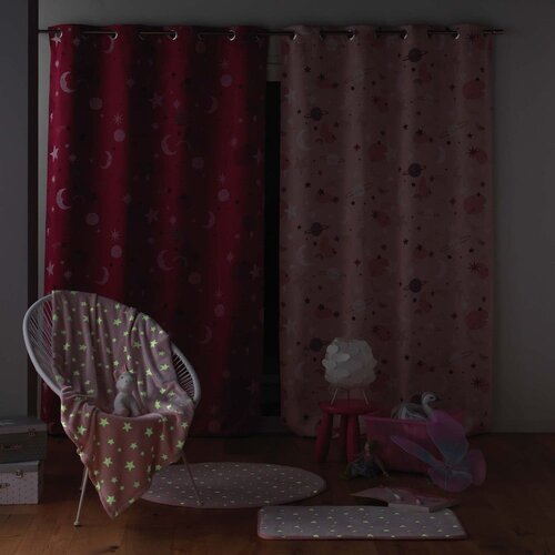 Douceur d int&amp;eacute;rieur Rožnata zatemnitvena otro&amp;scaron;ka zavesa 140x260 cm Moonlight &amp;ndash; Slike