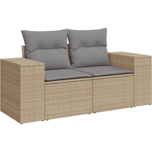  8-dijelni set vrtnih sofa od poliratana s jastucima bež 83 x 62 x 69 cm Slike