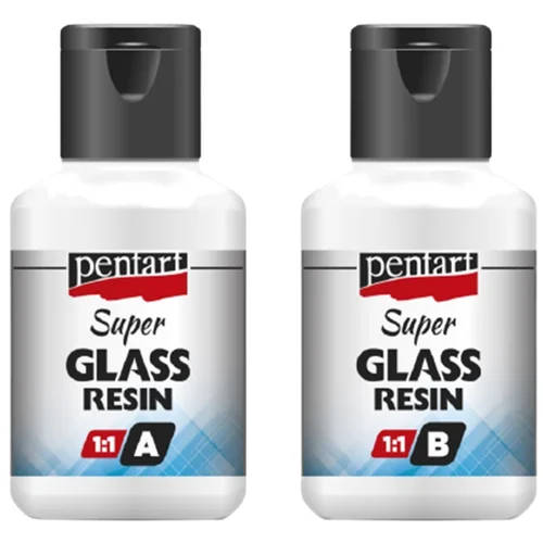  Čista smola Super Glass Pentart 1:1 - 2 x 40 ml (dvokomponentna smola)