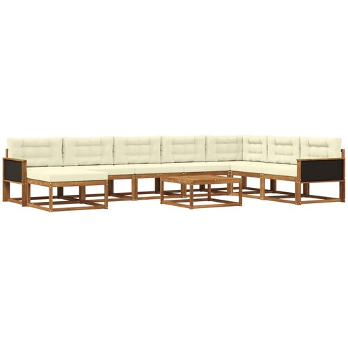  Set vanjskih sofa s jastukom 9 pcs Čvrsto drvo akacije Slike
