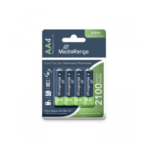 Mediarange aa 2100mah aa-hr6 (hr06) blister 4kom punjive nimh baterije ( 24593 ) Slike
