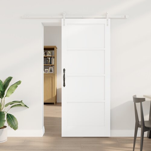 vidaXL klizna vrata sa setom hardvera bijela 83x202 cm od punog drva bora Cijene