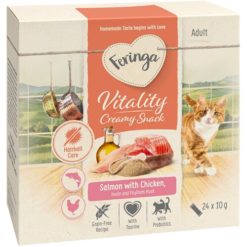  Ekonomično pakiranje Feringa Vitality Creamy Snacks - Losos s piletinom (96 x 10 g) Cijene