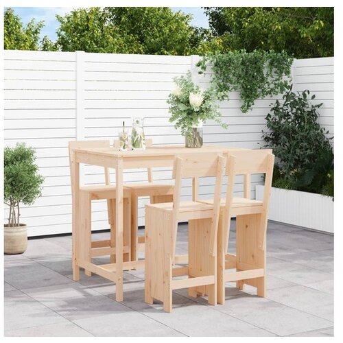 VidaXL 5-dijelni vrtni barski set od masivne borovine Slike