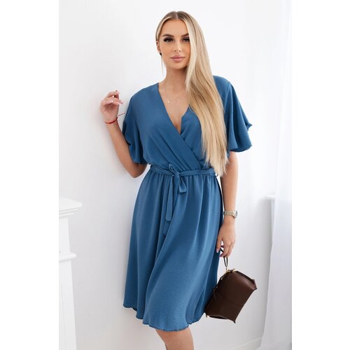 Kesi Włoski Dress with a plunging neckline denim Slike