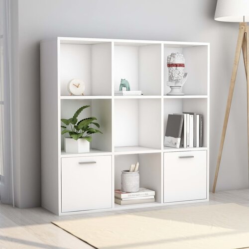 Furnova Knjižna omara bela 98x30x98 cm iverna plošča, (21932781) Cene