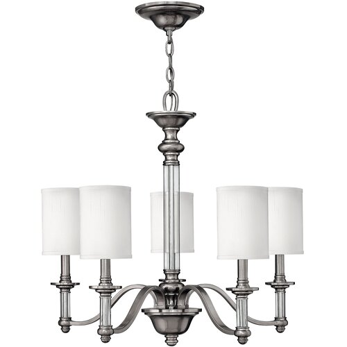 Elstead Lighting Hinkley HK-SUSSEX5 - Luster na lancu SUSSEX 5xE14/40W/230V matni hrom Cene