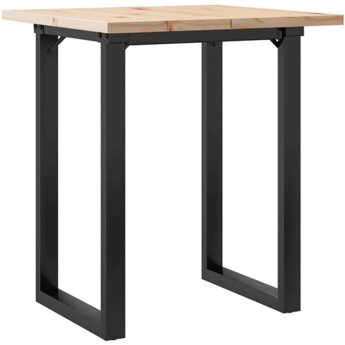  Blagovaonski stol O-oblika 70x70x75 5 cm od borovine i željeza Slike