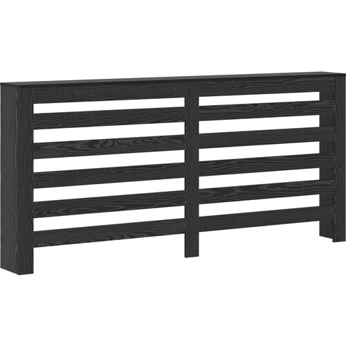 VidaXL prevleka za radiator črni hrast 175x20x82 cm inženirski les Slike
