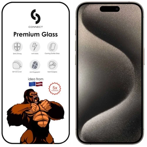 Evelatus Ultra močno 3D steklo Connect Corning Gorilla za Apple iPhone 15 Pro Max Black, (21206419)