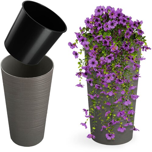 KADAX cvetlični lonec, cvetlični lonec, visok, 47 cm, z vstavkom, za dnevno sobo, siv, (5000350826) Cene