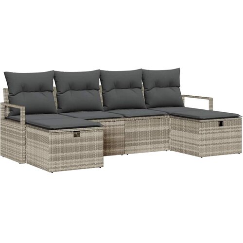  Set sofe 6 kom. 6-Broj sjedala Svijetlo siva poliratan Svjetlosiva 230 x 117 x 85 cm Slike