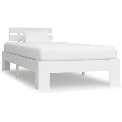 VidaXL Posteljni okvir bel iz trdne borovine 90x200 cm Slike