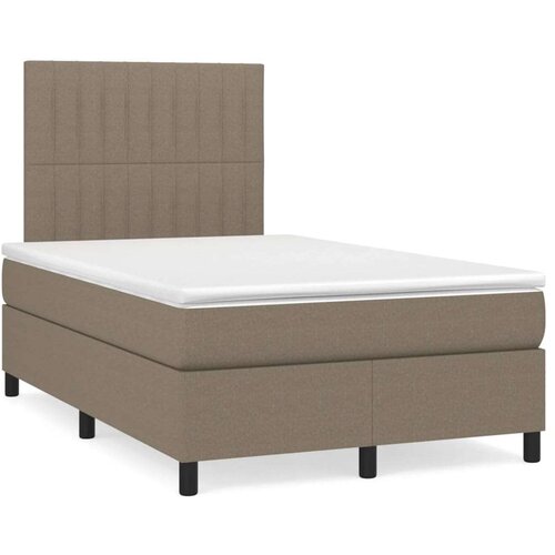  Krevet s oprugama i madracem LED smeđesivi 120x190cm od tkanine Cijene