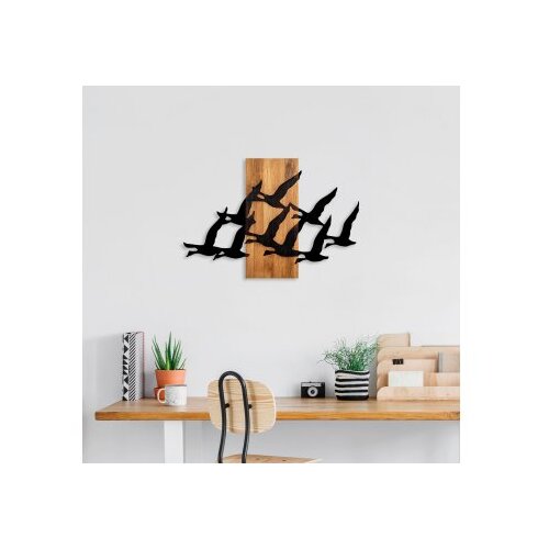 Wallity Zidna dekoracija Ptice selice - 375, 58x84 cm, Crna Slike