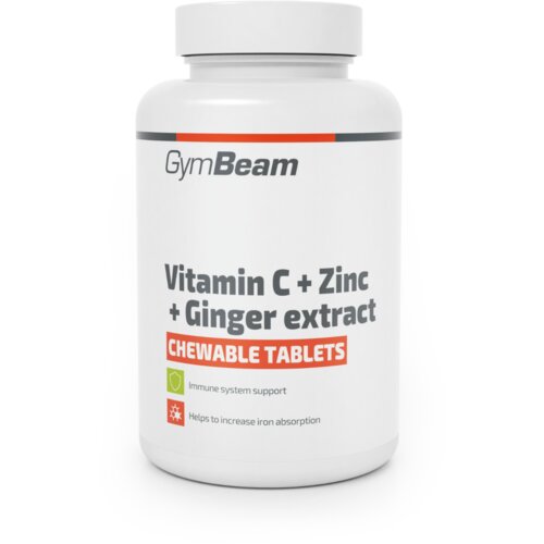 GymBeam Vitamin C + Cink + Ekstrakt đumbira tablete za žvakanje Slike
