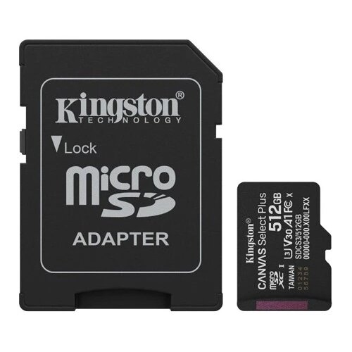 Kingston Micro SD Card 512GB + SD adapter SDCS3/512GB class 10 Cene