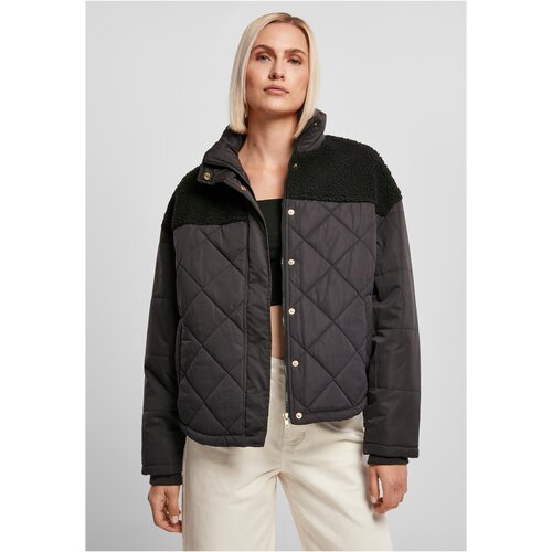 UC Curvy Women's Oversized Diamond Quilt Puffer Jacket Black Slike