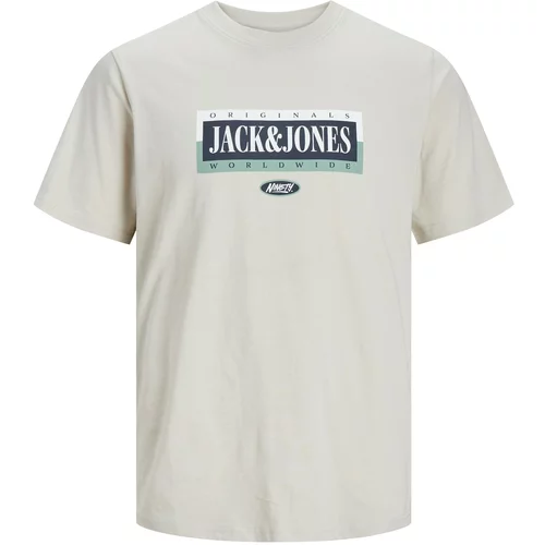 Jack & Jones Majica 'COBIN' bež / mornarsko plava / zelena / bijela