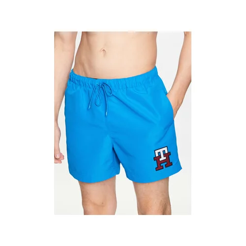 Tommy Hilfiger Kratke hlače za na plažo Medium Drawstring UM0UM02732 Modra Slim Fit