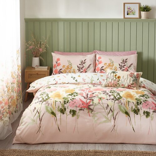 Catherine Lansfield Rožnata podalj&amp;scaron;ana posteljnina za zakonsko posteljo 230x220 cm Countryside Floral &amp;ndash; Slike