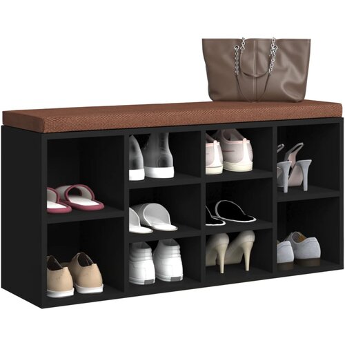 The Living Store Klupa za cipele crna 103 x 30 x 48 cm od konstruiranog drva Cene
