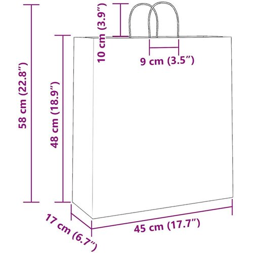  Papirnate vrećice 250 kom s ručkama žute 45x17x48 cm Slike
